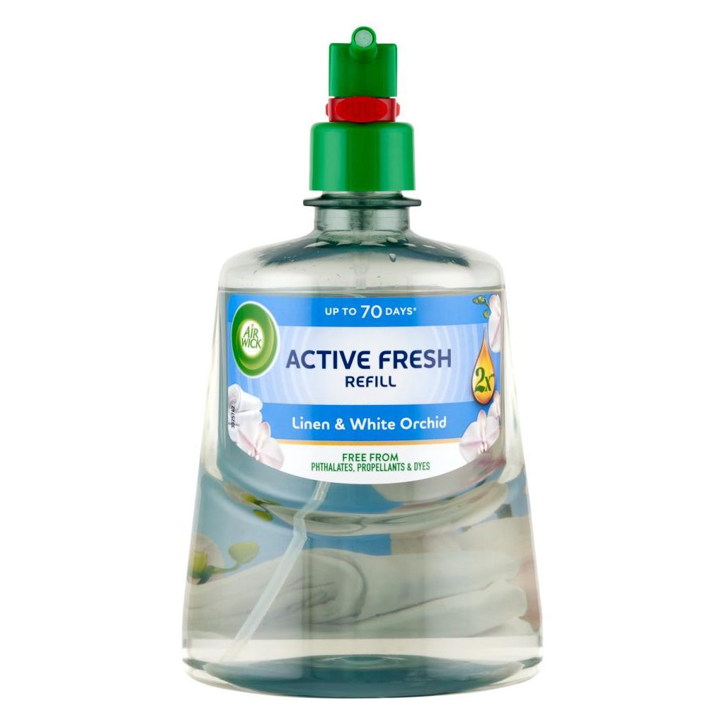 Air Wick Active Fresh Automata Légfrissítő spray utántöltő, Pamut és fehér orchidea (228 ml)