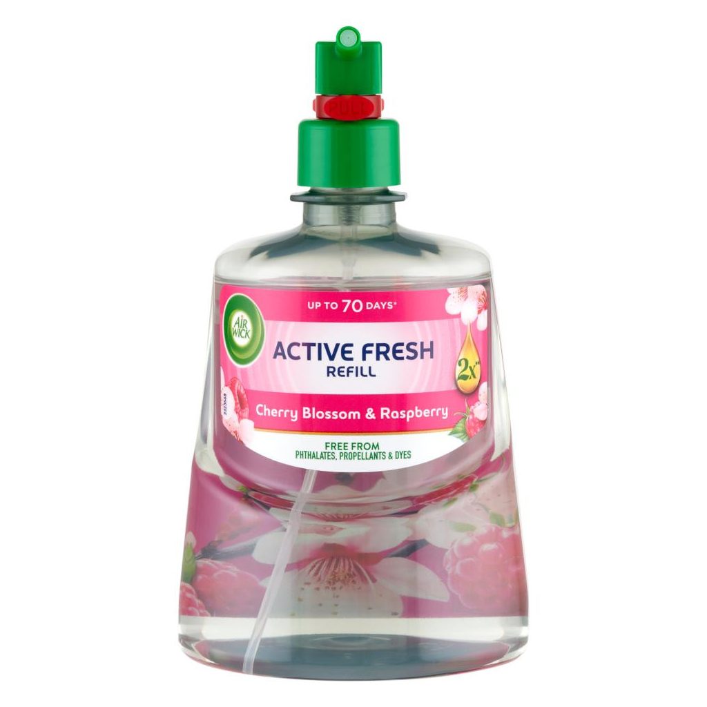 Air Wick Active Fresh Automata Légfrissítő spray utántöltő, Cseresznyevirág és málna (228 ml)