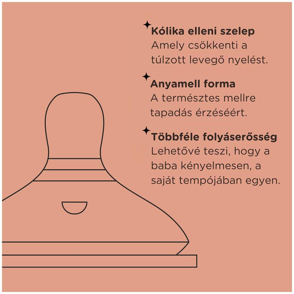 Tommee Tippee Natural start etetőcumi, lassú folyású 0 hó+ (2 db)