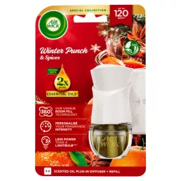   Air Wick elektromos légfrissítő készülék Gyümölcsös téli puncs utántöltővel (19 ml)