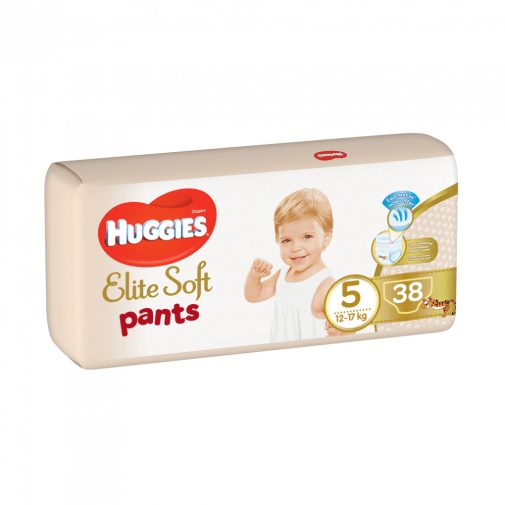 CSOMAGOLÁSSÉRÜLT Huggies Elite Soft Pants bugyipelenka 5, 12-17 kg, 38 db