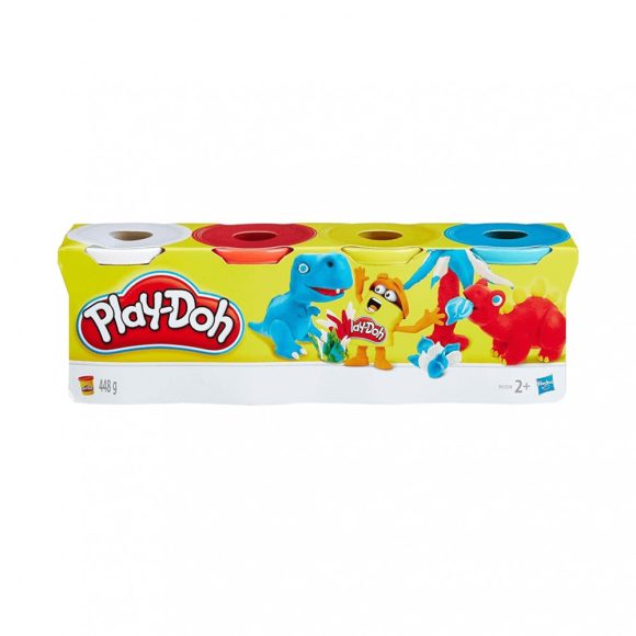 Play-Doh színes gyurmakészlet 4 tégely (fehér, piros, sárga, kék)