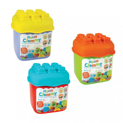 Clementoni Clemmy puha baba építőkocka szett tárolódobozban (20 db)