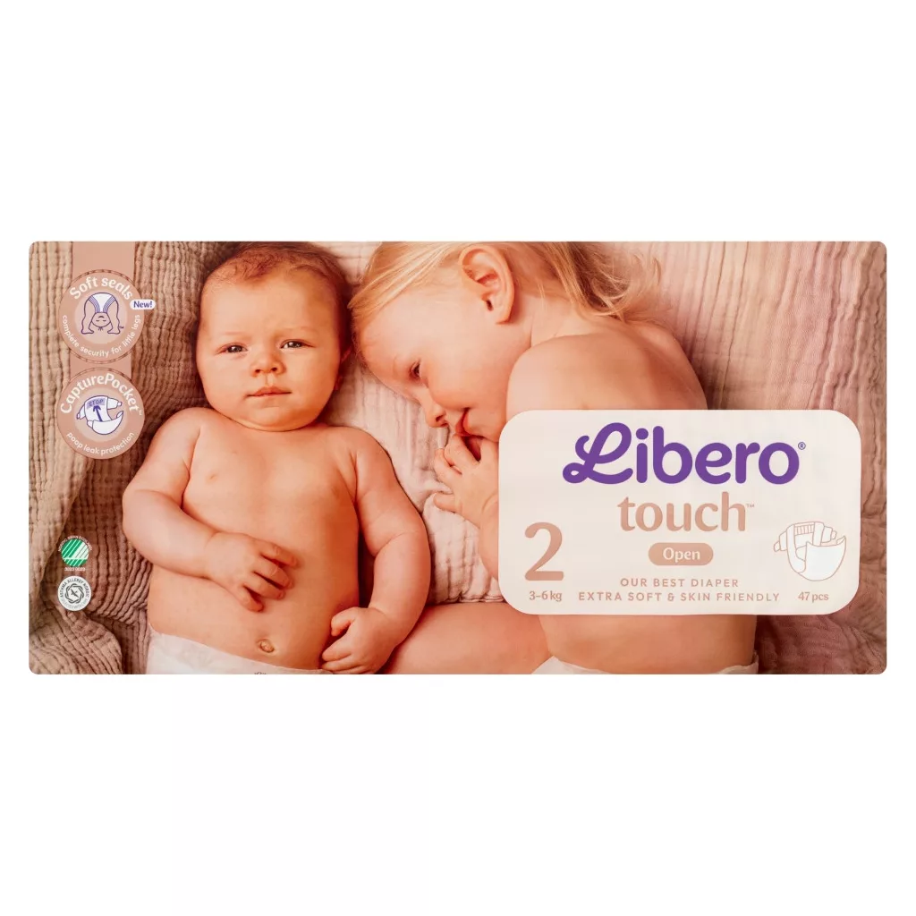 Libero Touch 2 pelenka, 3-6 kg, 47 db + AJÁNDÉK Baba az autóban matrica