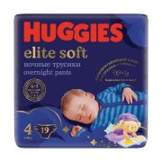   Huggies Elite Soft Overnight Pants éjszakai bugyipelenka 4, 9-14 kg, 19 db