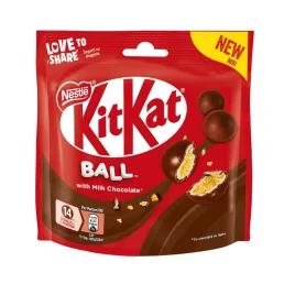   KitKat Ball ropogós búzapehelygolyók fehér krémmel és tejcsokoládéval bevonva (140 g)