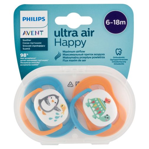 Philips AVENT SCF080/07 Ultra air játszócumi 6-18hó fiús, 2 db (állatos)