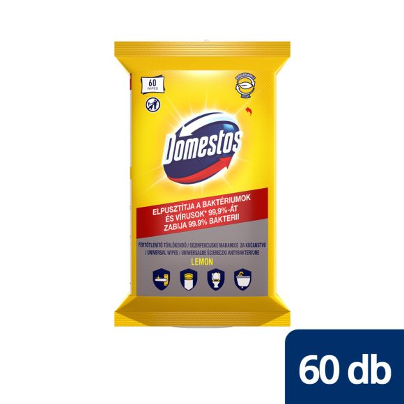 Domestos higiénikus törlőkendő citrom illattal (60 db)