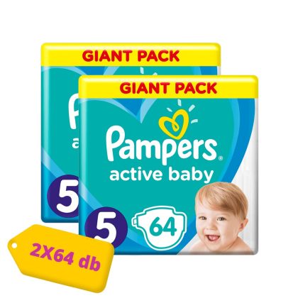 Pampers Active Baby pelenka, Junior 5, 11-16 kg, HAVI PELENKACSOMAG 2x64 db