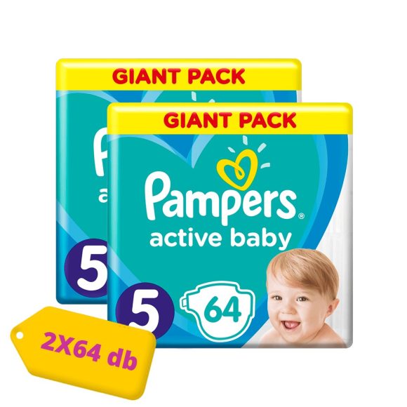 Pampers Active Baby pelenka, Junior 5, 11-16 kg, HAVI PELENKACSOMAG 128 db