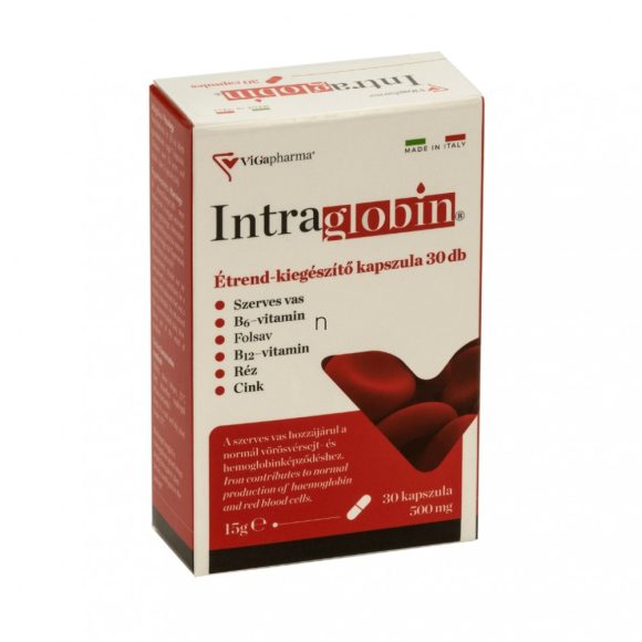 Intraglobin szerves vasat tartalmazó étrend-kiegészítő kapszula (30 db)