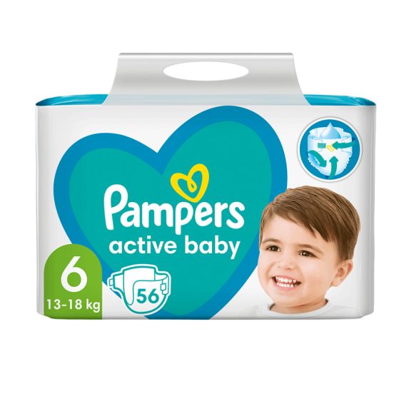 Pampers Active Baby pelenka, Junior 6, 13-18 kg, 56 db