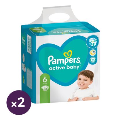 Pampers Active Baby pelenka, Junior 6, 13-18 kg, HAVI PELENKACSOMAG 2x56 db
