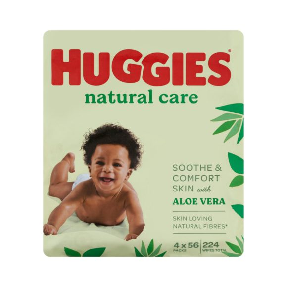 Huggies nedves törlőkendő single Natural Care multipack 4x56 db