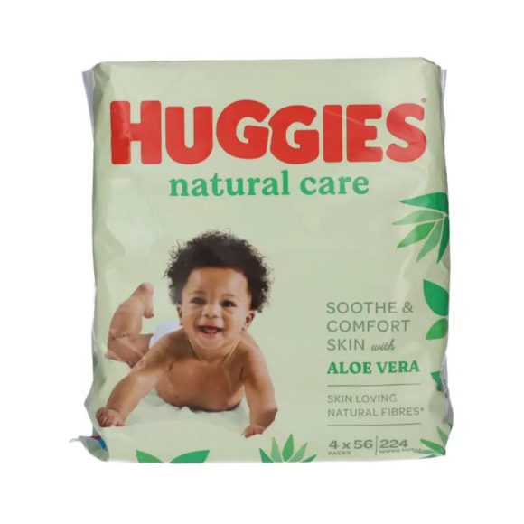 Huggies nedves törlőkendő single Natural Care multipack 4x56 db