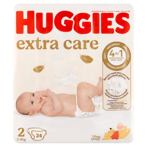 Huggies Extra Care újszülött pelenka 2, 3-6 kg, 24 db
