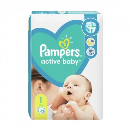 Pampers Active Baby pelenka, Újszülött 1, 2-5 kg, 43 db