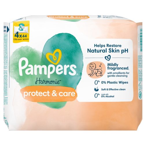 Pampers Harmonie Protect & Care nedves törlőkendő (4x44 db)