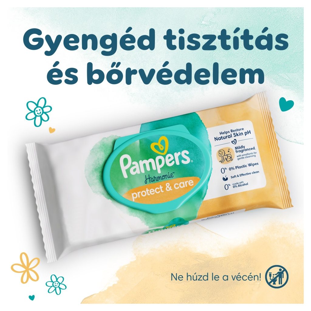 Pampers Harmonie Protect & Care nedves törlőkendő (44 db)