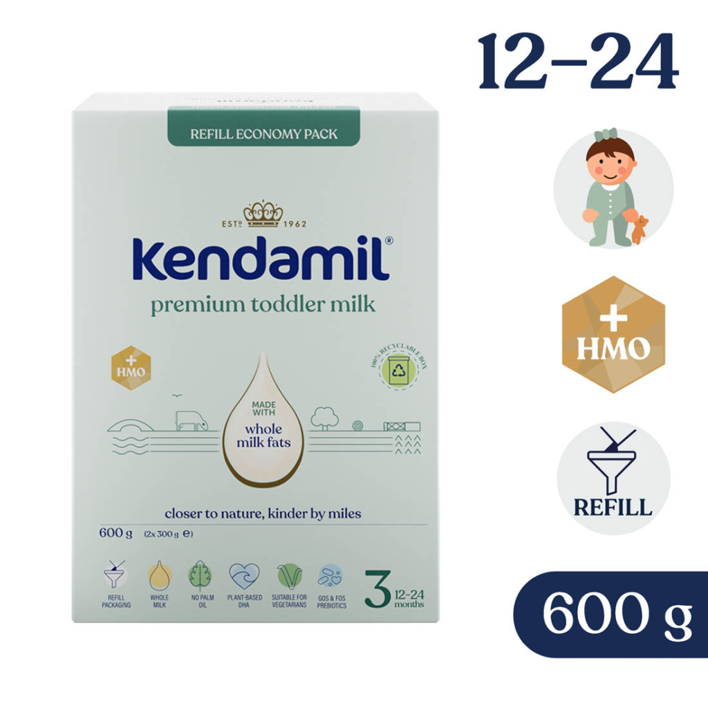 Kendamil Premium Box 3 tejalapú anyatej-kiegészítő tápszer 12-24 hó (600 g)