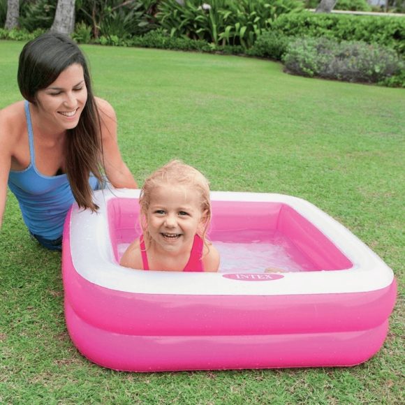 INTEX Játszódoboz rózsaszín baba medence (85x85x23 cm)