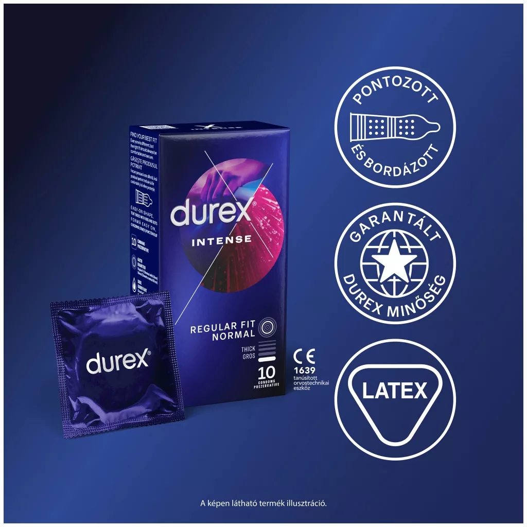 Durex Intense bordázott és pontozott óvszer (10 db)