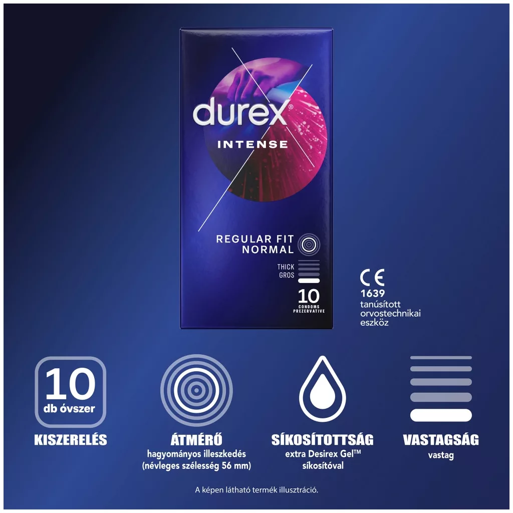 Durex Intense bordázott és pontozott óvszer (10 db)