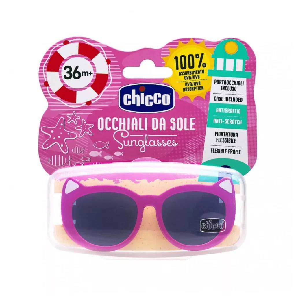 Chicco Baby napszemüveg, UVA/UVB szűrővel 36 hó+, 3-5 éves korig (lányos)