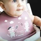 Canpol babies Szilikonos előke zsebbel Bonjour Paris, 4 hó+ (pink)