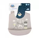 Canpol babies Szilikonos előke zsebbel Bonjour Paris, 4 hó+ (bézs)