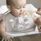 Canpol babies Szilikonos előke zsebbel Bonjour Paris, 4 hó+ (bézs)