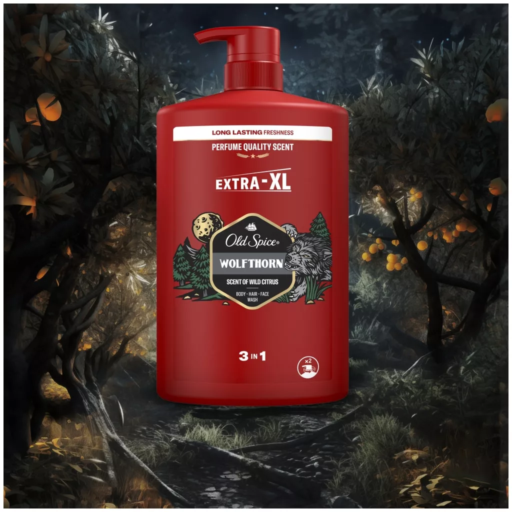 Old Spice Wolfthorn 3 az 1-ben Tusfürdő és Sampon (1000 ml)