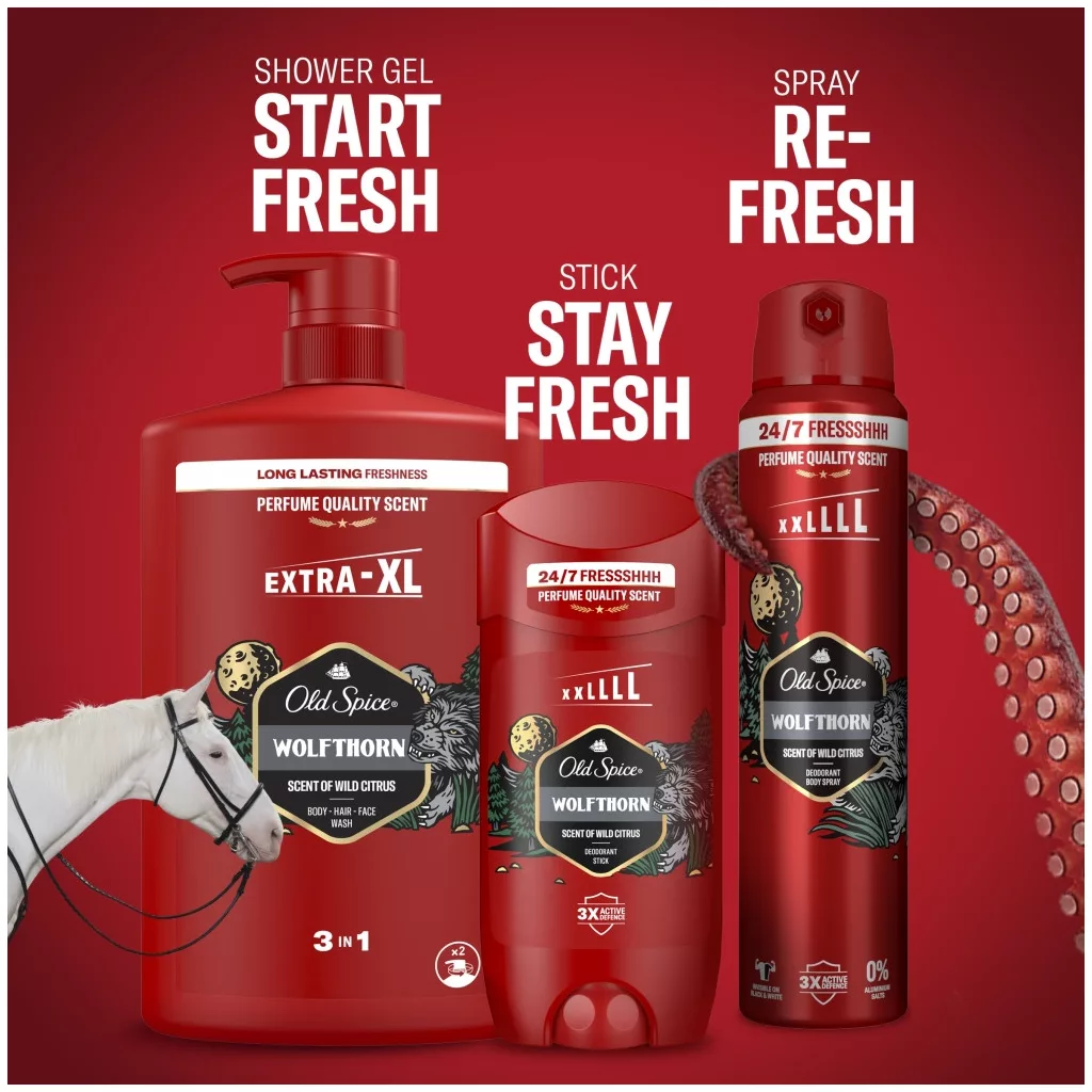 Old Spice Wolfthorn 3 az 1-ben Tusfürdő és Sampon (1000 ml)