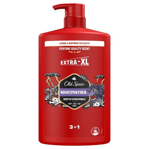 Old Spice Night Panther 3 az 1-ben Tusfürdő és Sampon (1000 ml)