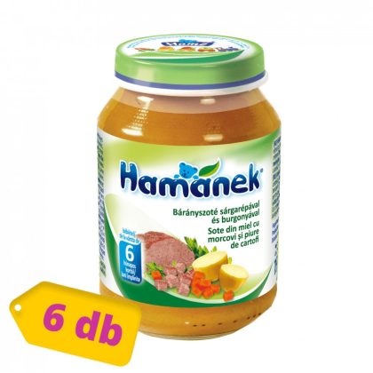 MEGSZŰNT Hamánek bébiétel bárányszoté burgonya és sárgarépa, 6 hó+ (6x190 g) 
