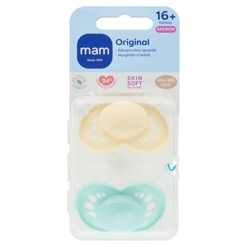 MAM Original Unprinted szilikon játszócumi 16 hó+, 2 db (fiús)