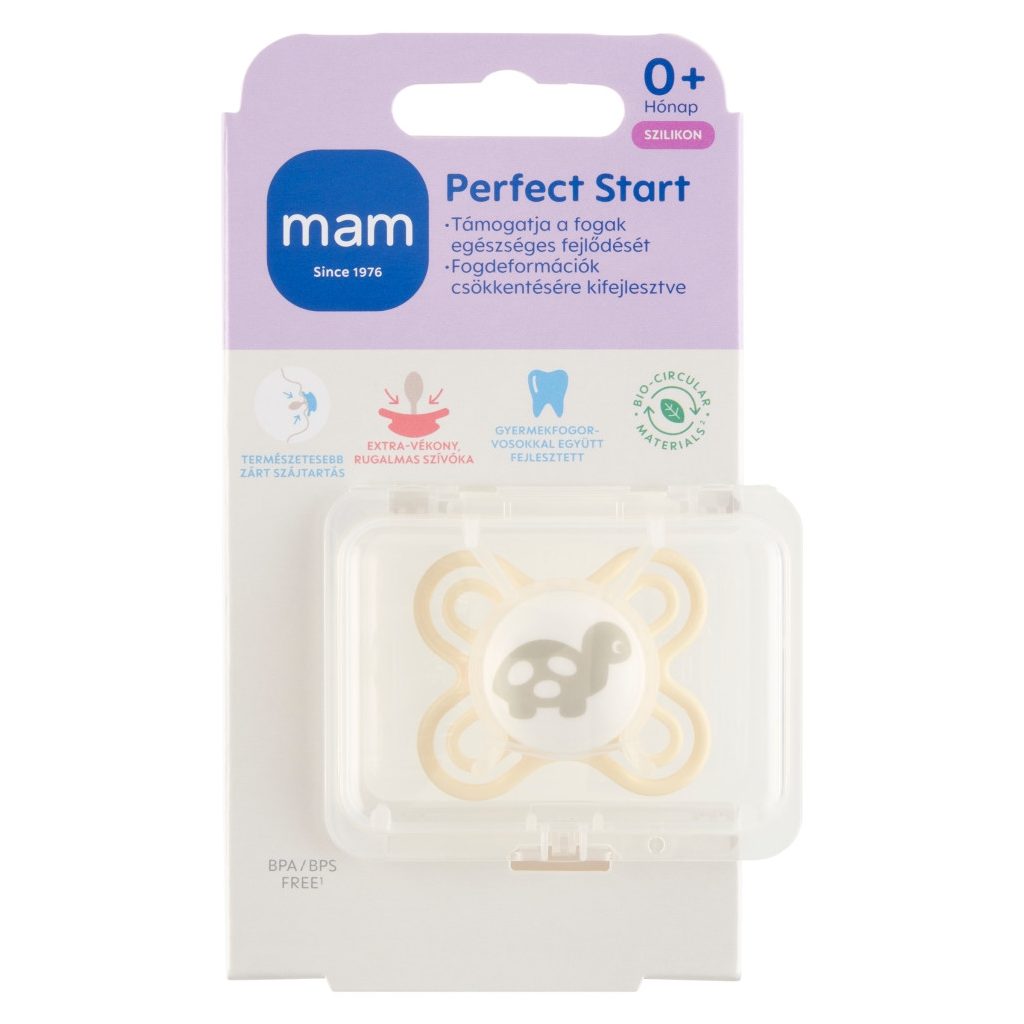 MAM Perfect Start szilikon játszócumi 0+ hónap (lányos)