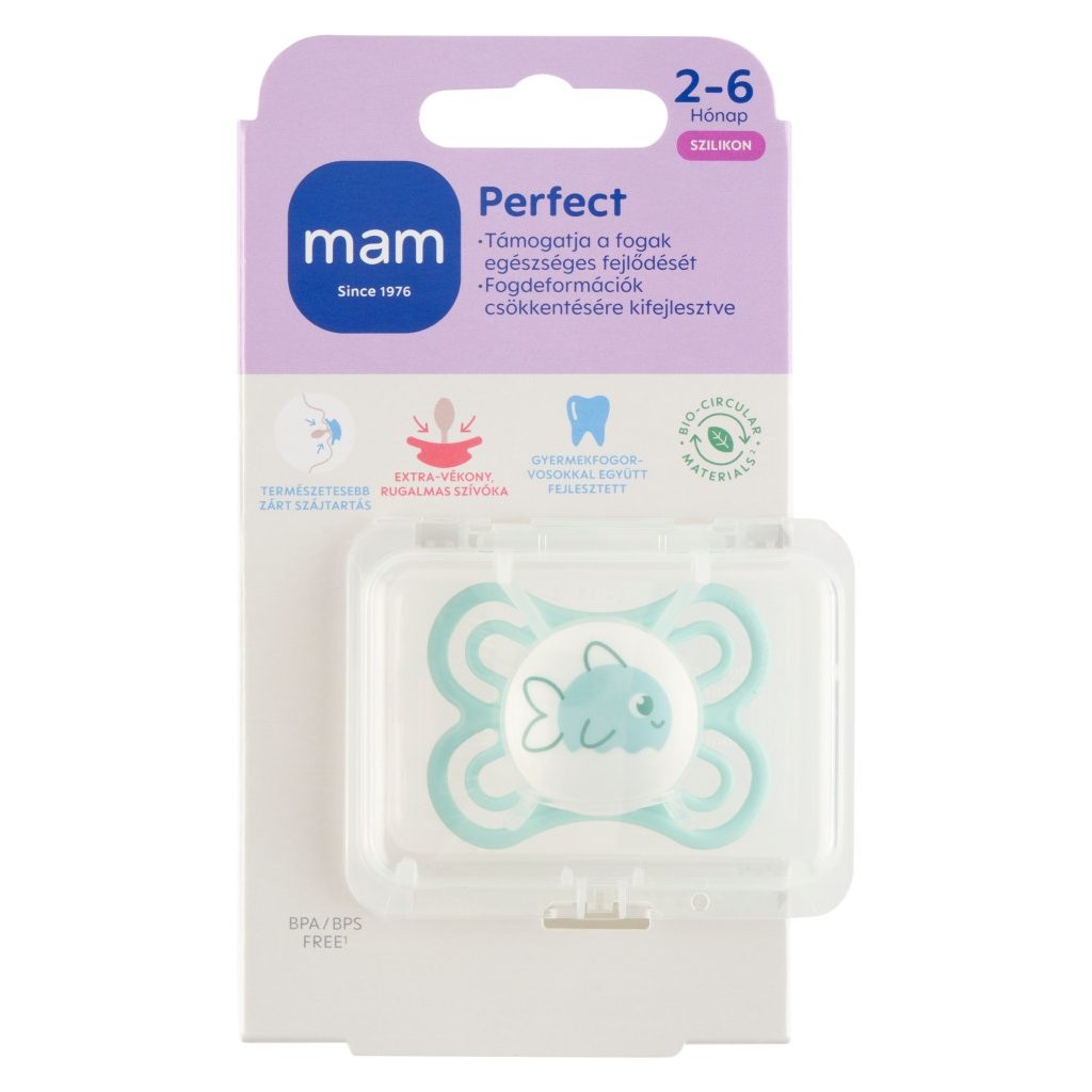 MAM Perfect szilikon játszócumi 2-6 hó+ (fiús)