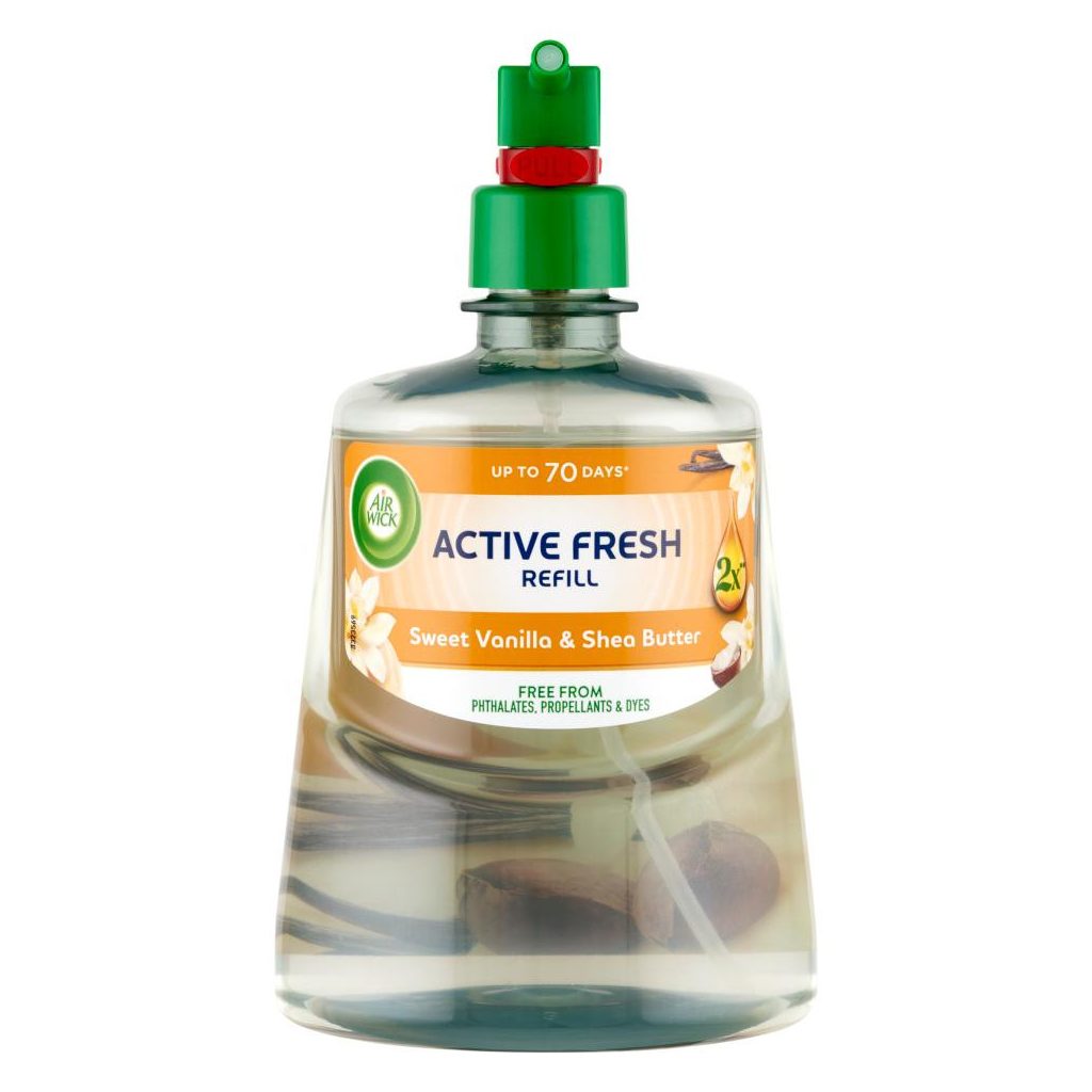 Air Wick Active Fresh Automata Légfrissítő spray utántöltő, Édes vanília és shea vaj (228 ml)