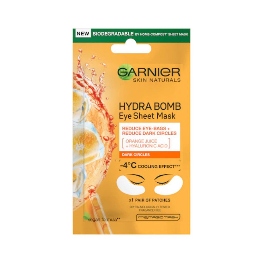 Garnier Skin Naturals Tissue Mask Moisture+ Energizáló Textil Maszk Szemkörnyékre (6 g)