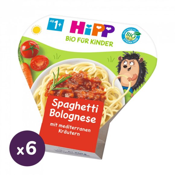Hipp BIO bolognai spagetti, 12 hó+ (6x250 g) - tálcás menü