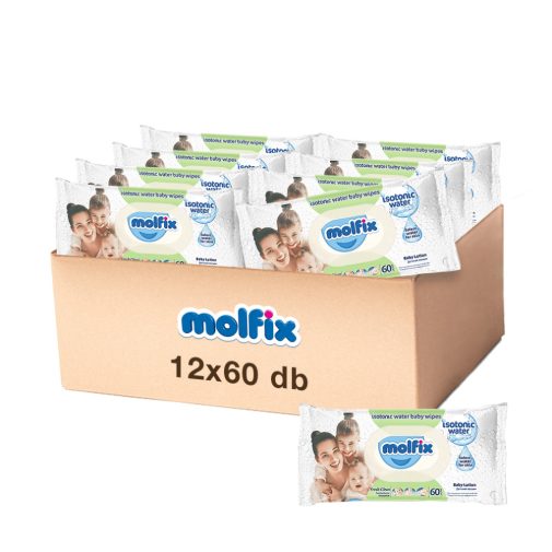 Molfix Fresh Clean izotóniás kupakos nedves törlőkendő 12x60 db