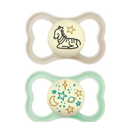   MAM Supreme Night világítós szilikon játszócumi 16 hó+, 2db (unisex)