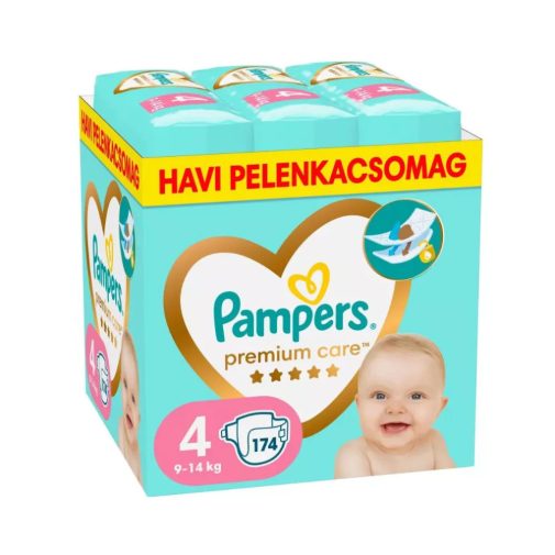 Pampers Premium Care pelenka 4, 9-14 kg, HAVI PELENKACSOMAG 174 db