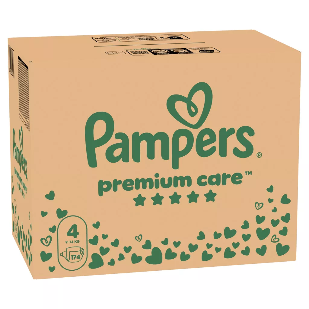 Pampers Premium Care pelenka 4, 9-14 kg, HAVI PELENKACSOMAG 174 db