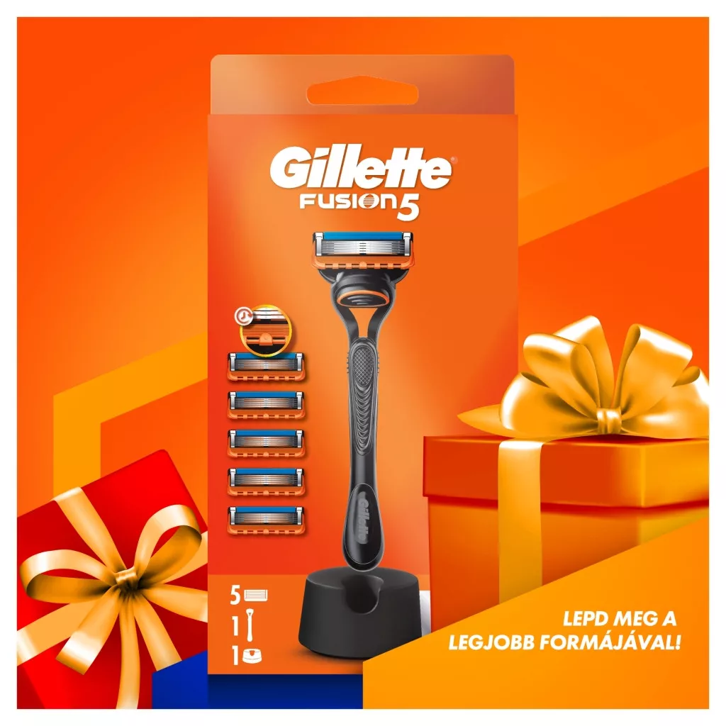 Gillette Fusion5 Férfi Borotva 5 db Borotvabetéttel Borotvatartóval