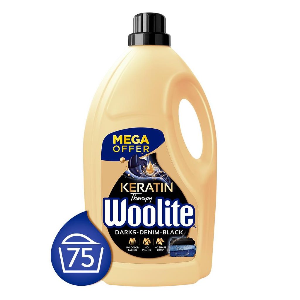 Woolite Keratin Therapy mosószer sötét ruhákhoz 4,5 liter (75 mosás)
