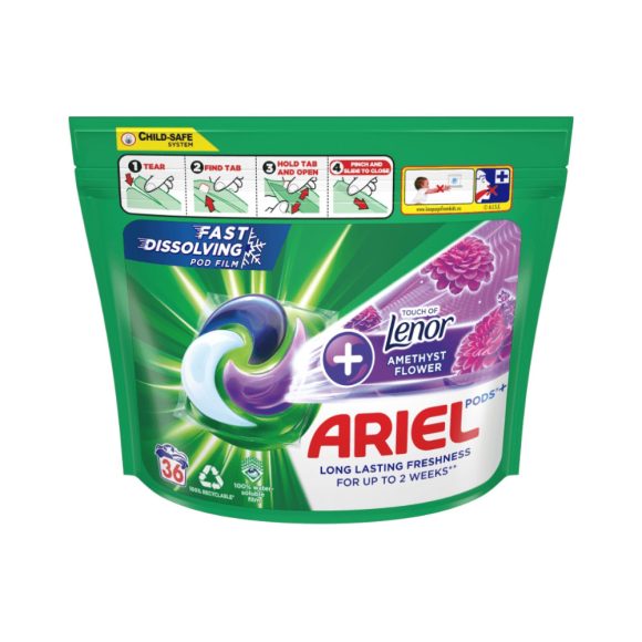 Ariel All-in-1 PODS Touch of Lenor Amethyst Flower mosókapszula (36 db)