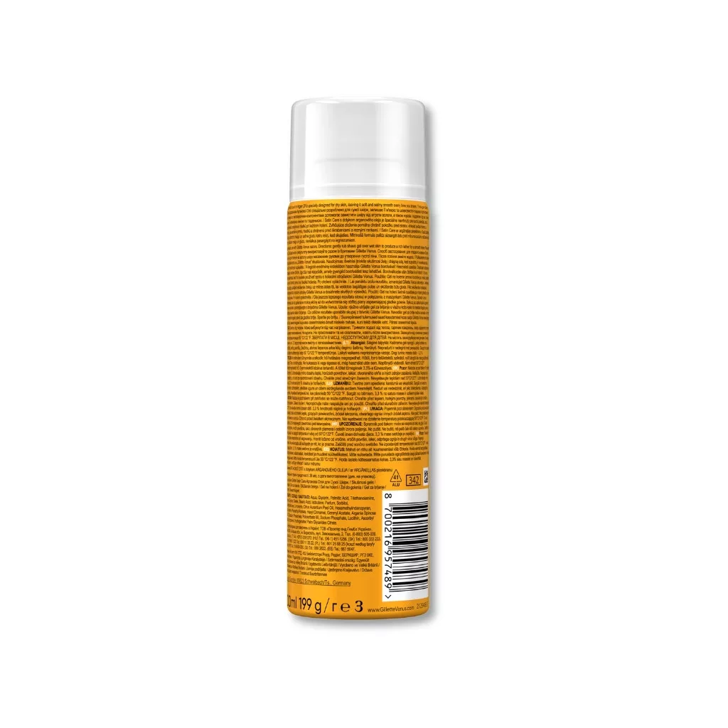 Gillette Venus Satin Care borotvazselé argánolajjal, száraz bőrre (200 ml)