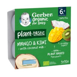   Gerber Organic kókusztej alapú mangó-kivi poharas bébidesszert, 6 hónapos kortól (360 g)
